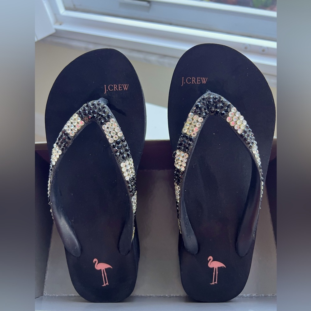 JCrew Wedge Sandal with Swarovski Crystals